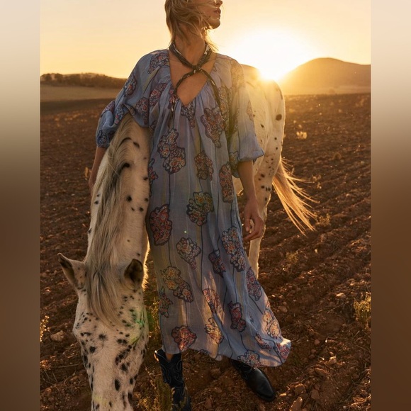 NEW ZARA PRINTED RAMIE TUNIC DRESS XS - Picture 2 of 13